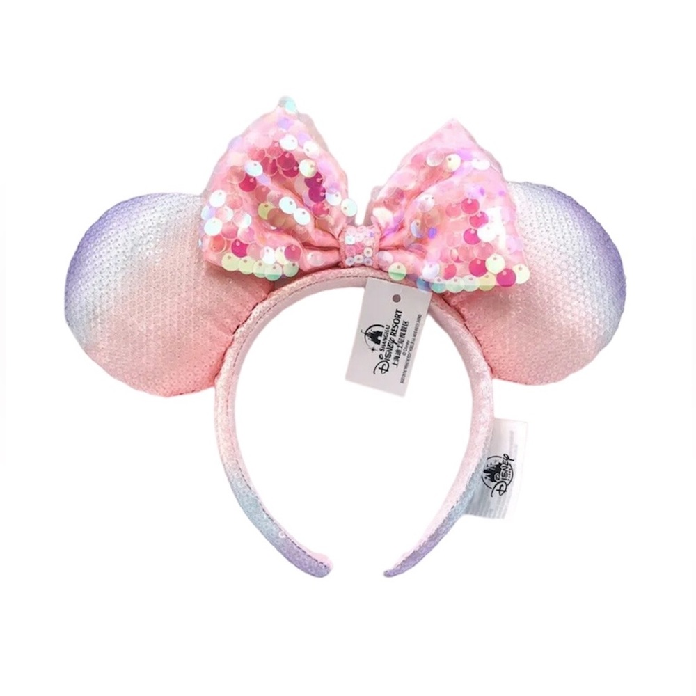 💗 DISNEY Parks 2020 Shanghai Sakura Pink Sequin Ears NEW. Worn once.